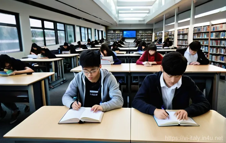 이탈리아와 한국 교육제도 차이 - **Prompt:** A group of diverse university students, dressed in fashionable yet comfortable casual we...