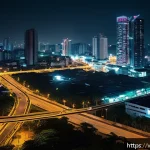 Home 22 이탈리아 마피아 조직과 영향 - A detailed urban night scene in Ho Chi Minh City showing a complex underground network of organized ...